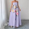 Summer European Style Fashion Casual Print Maxi Dress Women Clothing