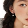 Diamond-encrusted Star Stud Earrings Feel Cold Wind Silver Simple Niche Quadrangle Star Lava Star Stud Earrings
