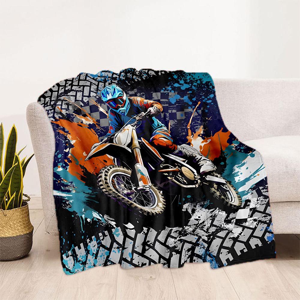 Motocross Adventure Sport Flanelldecke - Weich und geeignet für Sofas, Betten, Büros, Reisen, alle Jahreszeiten und das beste Geschenk für die Feiertage.