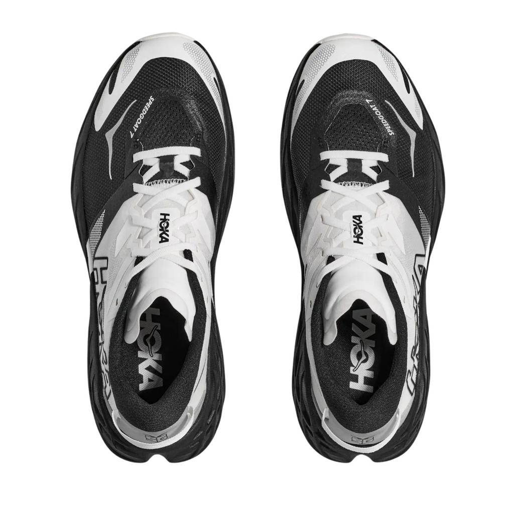 HOKA One One SPEEDGOAT 7 Trail Running Shoes Men's Black White 1171930-BWHT