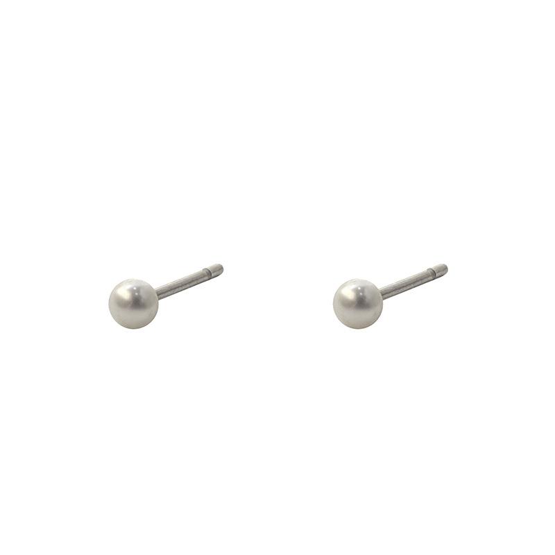 Spot Atmospheric Fashion 316L Sweet Retro Pearl Simple Versatile Ball Stud Earrings Titanium Steel Earrings