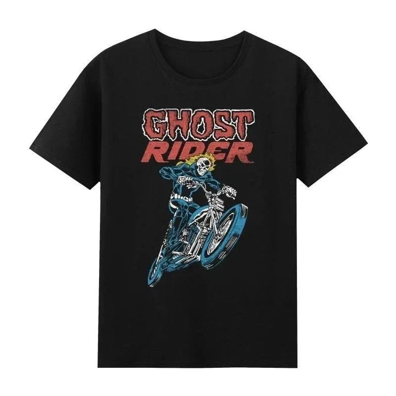 Marvel Avengers Retro Ghost Rider Retro Comic Floral Unisex 100 Cotton Short Sleeve Tshirt Top S