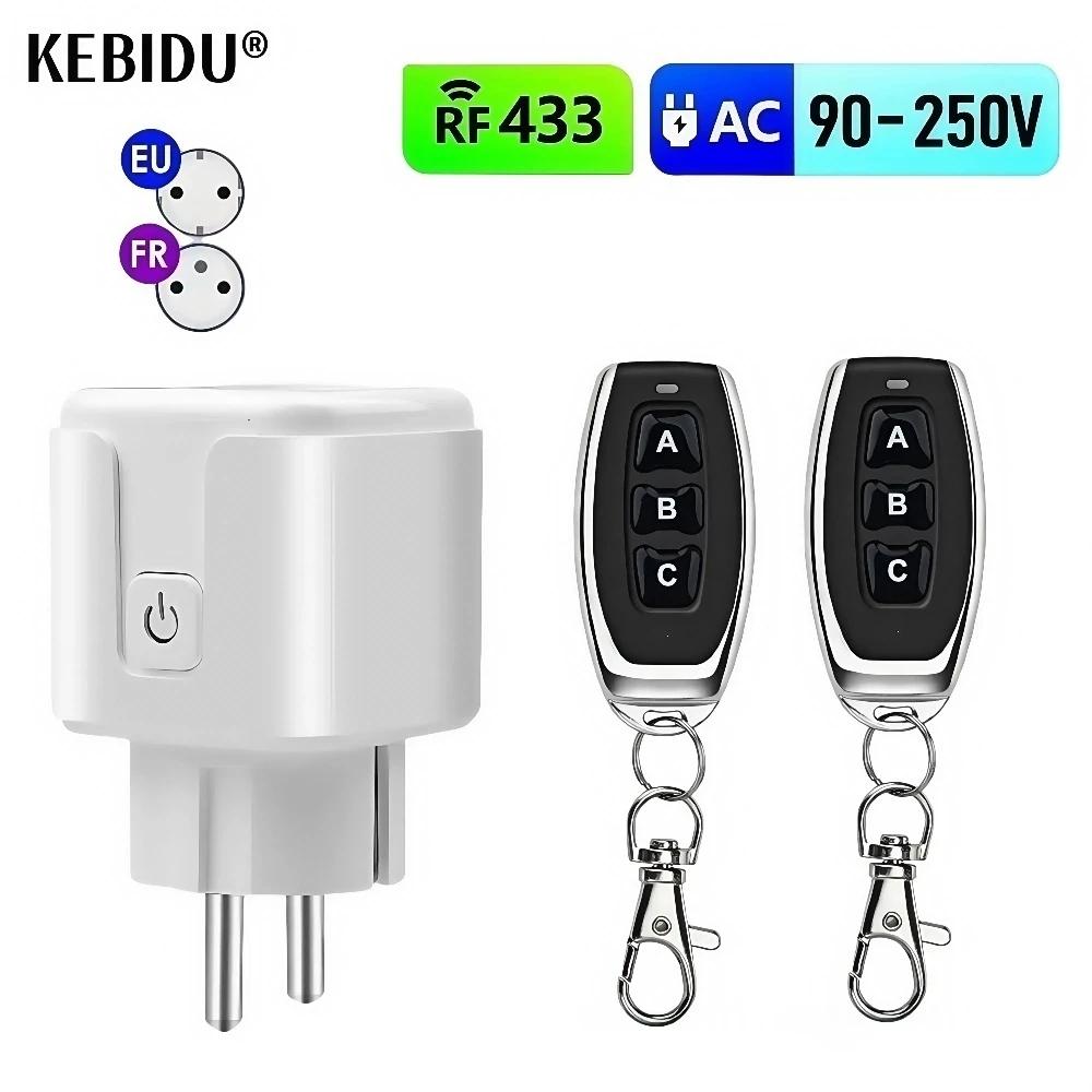 433 Mhz Wireless Remote Control AC220V 15A EV1527 Code Smart Socket Electric Plug Electrical Outlets For Light Lamp Smart Home