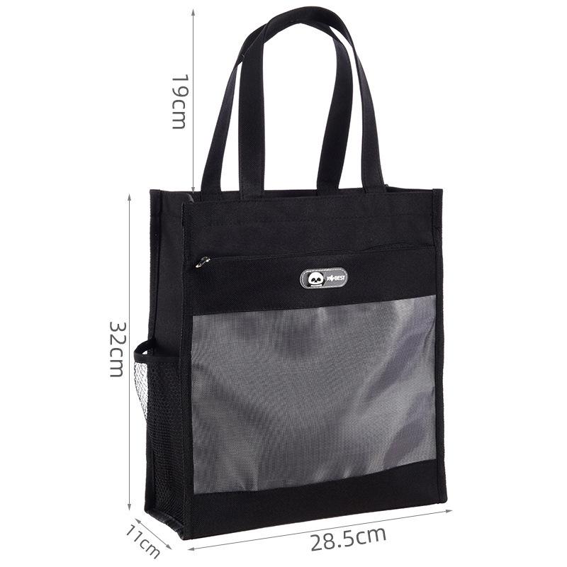 KOBEST Kangbai Student Art Tote: A4 Transparent Mesh Bag with Large Capacity for Books and Supplies.