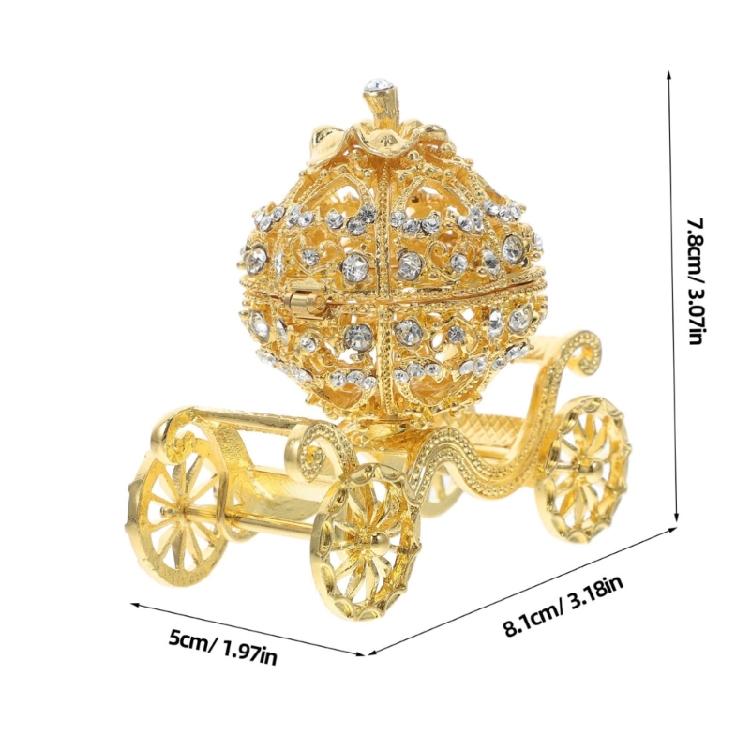 Elegant Metal Plated Jewelry Organizers Carriages Decors With Vibrant Colors Ideal For Halloween Display And Princess Theme Gifts