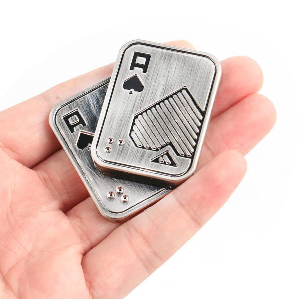 Poker Push Card Portable Magnetic Metal Poker Slider Toy for Home School Office Outdoor AA