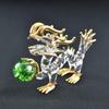 Four Cart Handmade Glass Feng Shui Good Health Dragon Statue, 2-inch x 3-Piece Set