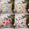 Pillow Case Colorful Flowers Home Dorm Chair Back Short Plush Double-Sided Printing Office Nap Time Cushion Cover