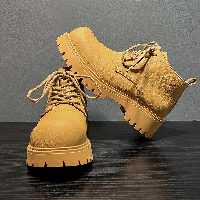 Mid-top martin boots men's Mickey Derby shoes white big scalp shoes high-top summer height boots 18922-B