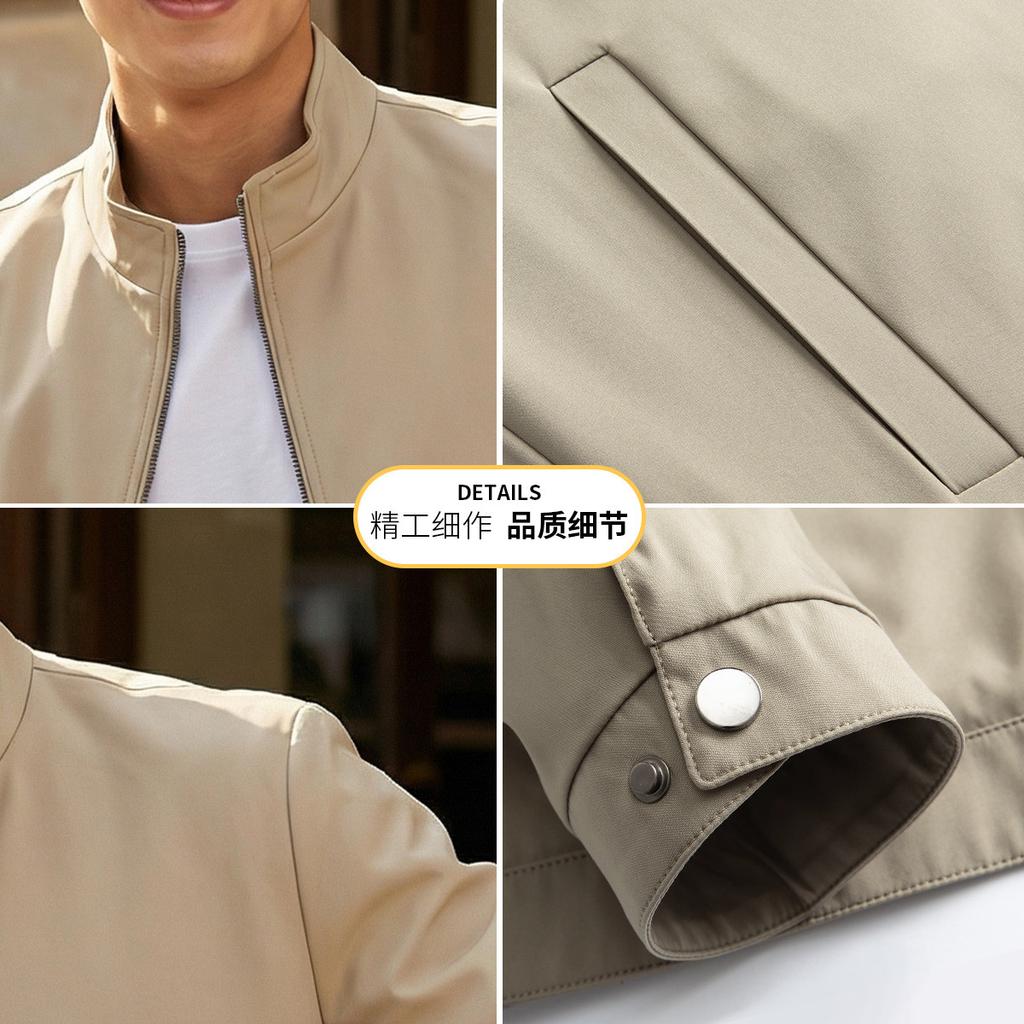 [Simple and Wide] Spring men's business and leisure crisp and lean stand up collar jacket men's jacket