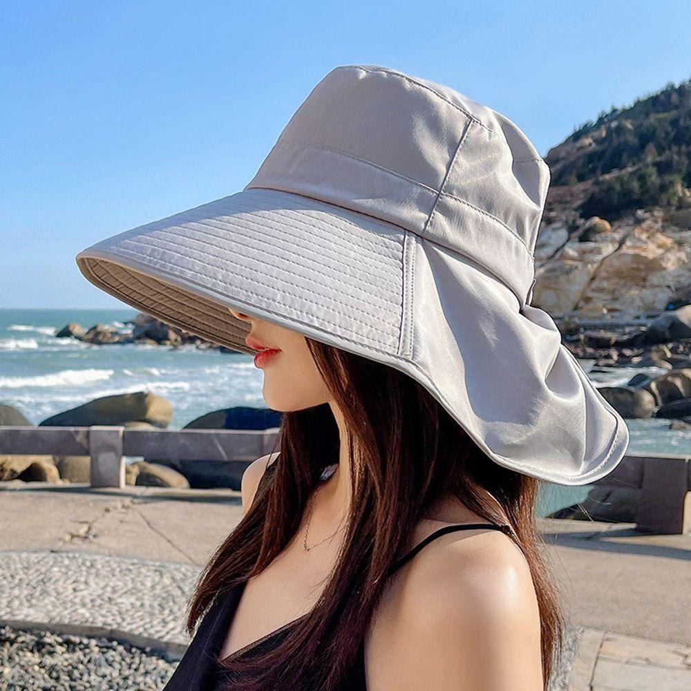 UV-Schutz Fischerhüte Outdoor Bucket Hats Damen Sonnenschutzhüte Breite Krempe Sommer Sonnenhüte