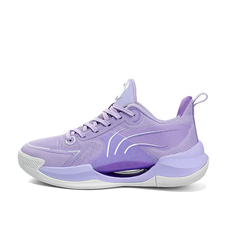 Guochao College Style Thick-soled Niche Basketball Shoes 2025 Autumn Breathable and Wear-resistant Taro Purple Couple Running Shoes for Men and Women