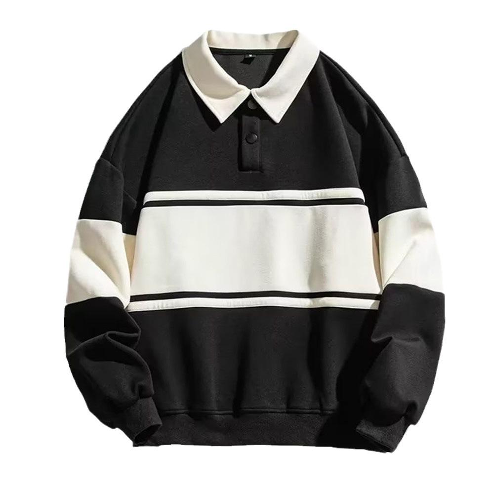 2023 Herbst Koreanisches Colorblock-Streifen-Herren-Sweatshirt - Trendiges Langarm-T-Shirt für Paare