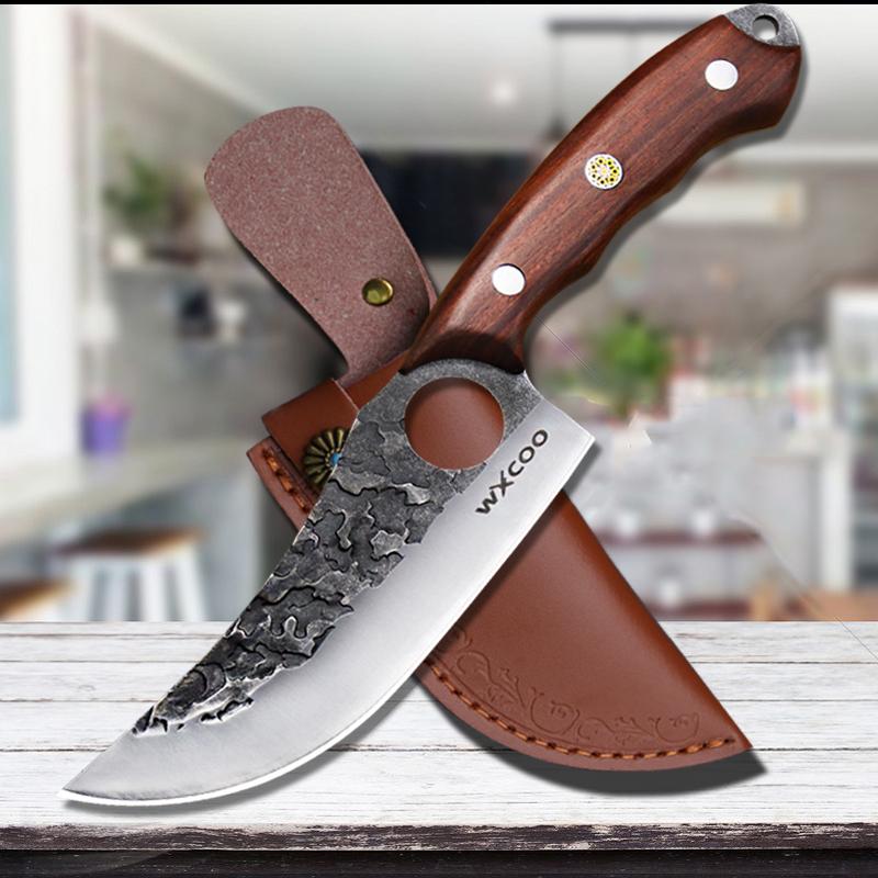 

Кухонный нож, многоцелевой, ручной ковки, мясницкий нож из нержавеющей стали, для резки фруктов, овощей, мяса, для домашнего хозяйства