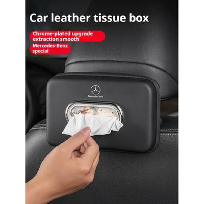For Mercedes Benz AMG V C A E Class GLC SLK SL GLK GLA ML Vito Car 3D Stereoscopic Tissue Box Seat Backrest Sun Visor Tissue Box