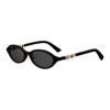 Dior Oval Sunglasses With Logo Unisex Sunglasses Black DTRER1ISR10A0