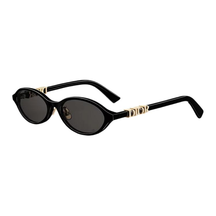 Dior Oval Sunglasses With Logo Unisex Sunglasses Black DTRER1ISR10A0