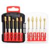Tungstens Carbide Burr Set Hex 1 4 Inch Titanium Coated 10 Piece Rotary File Milling Cutter For Woodworking Metal Stone