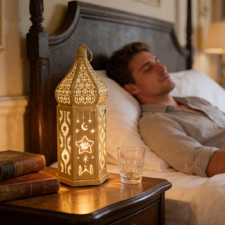 Unique Metal Candle Column Decorated With Cultural Mediterranean Motifs Perfect For Dining Table Centerpieces