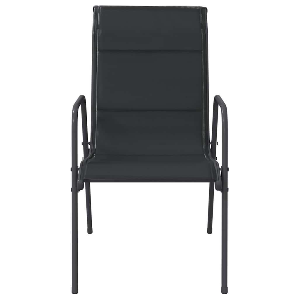 Garden Chairs 2 Pcs Steel and Textilene Black