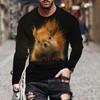 T-shirt da uomo Dragon T-shirt casual con stampa 3D a maniche lunghe con grafica animale magica T-shirt modello High Street Top uomo/donna T-shirt hip-hop