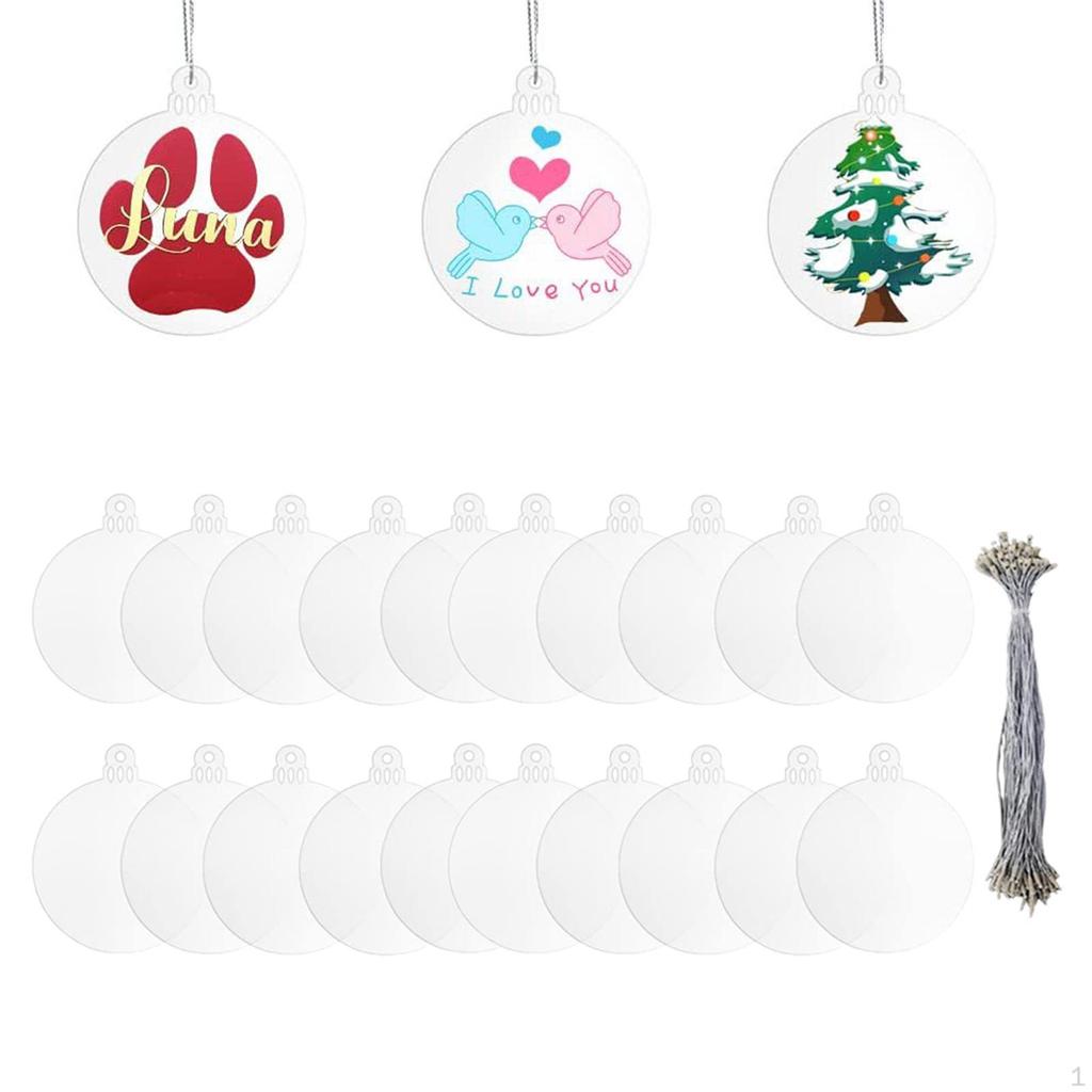 20-Piece Acrylic Christmas Ornaments Set for Personalized Holiday Decor