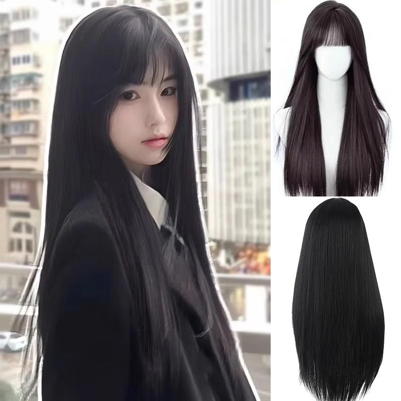 Synthetic Straight wigs 24 Inch Long Heat-Resistant Blue Wig For Women Halloween And Christmas New Year Carnival Music Festival