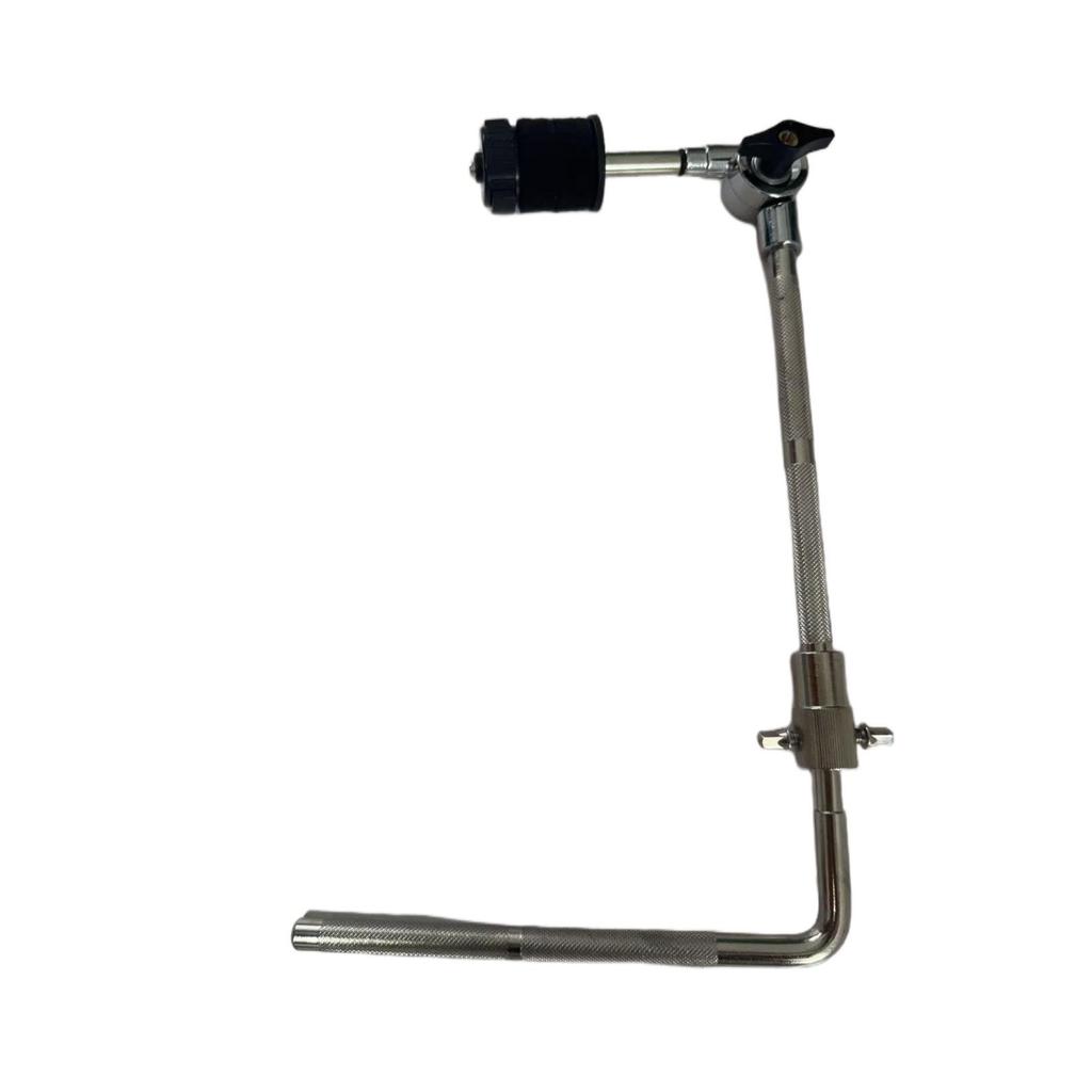 Multi-Function Drum Rack Clamp with Long Cymbal Stand and Tom Drum Support Hanger.