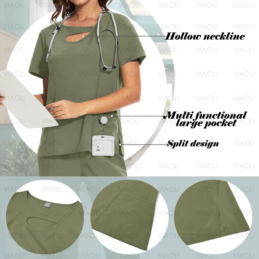 Multicolour Jogger Suit Doctor Nursing Uniform Pocket Top Pants Nurse Scrub Set Medical Clinical Clothes Surgical Uniforms Woman
