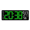 62KD Large 17.3Inch LED Wall Clock with Remote Control Auto Brightness Temperature Date Display for Living Room or Office