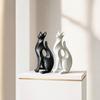 3D Printed Cat Figurine, Modern Geometric Cat Sculpture, Minimalist Art Decor for Entryway Desk Shelf, Cat Lover Home Gift