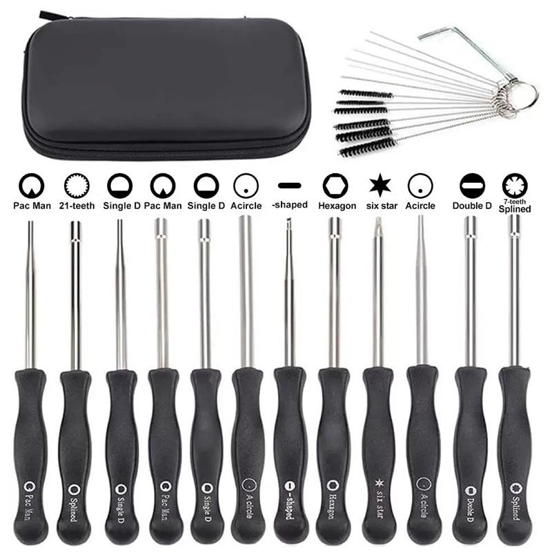 Carburetor Screwdriver Kit with Cleaning Brush & Storage Bag Carburetor Adjustment Repair Tool Motorcycle Tool Accessories