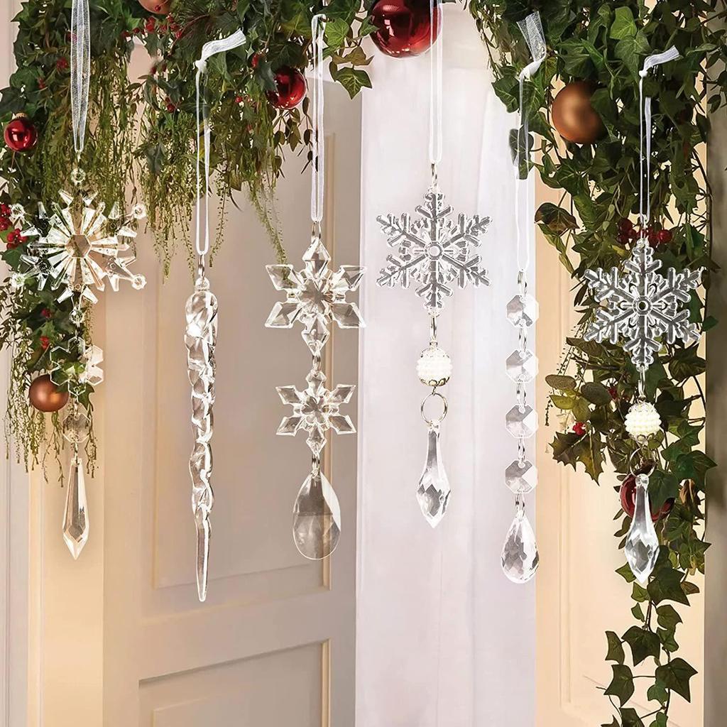 Haobei Acrylic Snowflake Icicle Christmas Decoration