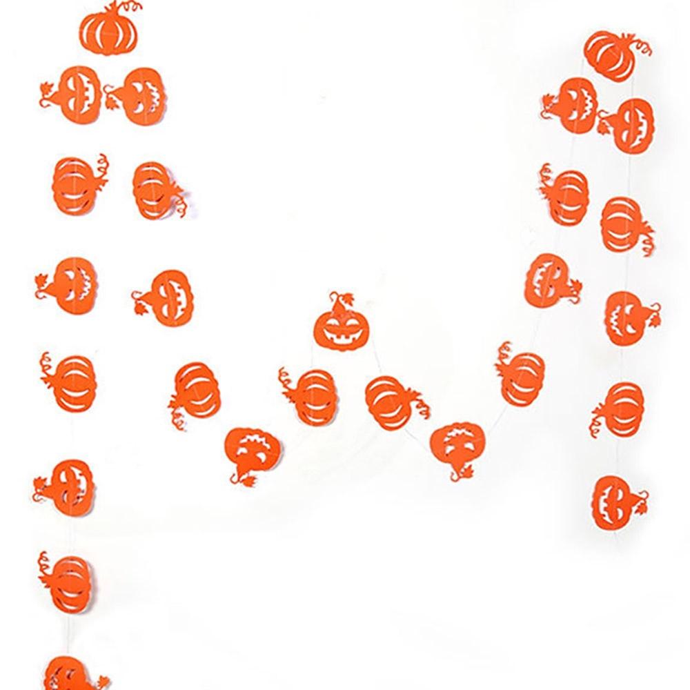 Halloween Paper Garland With 4M String Orange Black Bat Spider Pumpkin For Halloween Party Home DIY Hanging Ornament Decoration Supplies