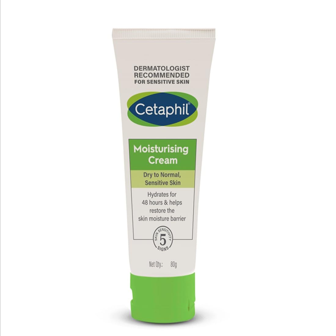 Cetaphil Moisturising Cream for Face & Body, 80g | 48Hr Hydration with Niacinamide, Panthenol & Glycerin | For Dry to Normal Skin