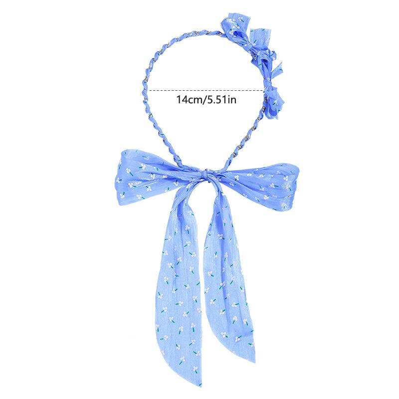 Headband With Lace Silk Scarf Cute Hairband For Girls Korean Hair Accessories Bow Headband
