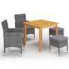VidaXL 5-Piece Garden Dining Set Table and Patio Dining Chairs Terrace Dining Furniture Furniture 3067684