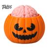 3D Printed Novelty Gift Halloween Pumpkin Stress Relief Toy, Sensory Fidget Realistic Toy Soft Rebound Brain Shape Squeeze for Office Desk Party Props