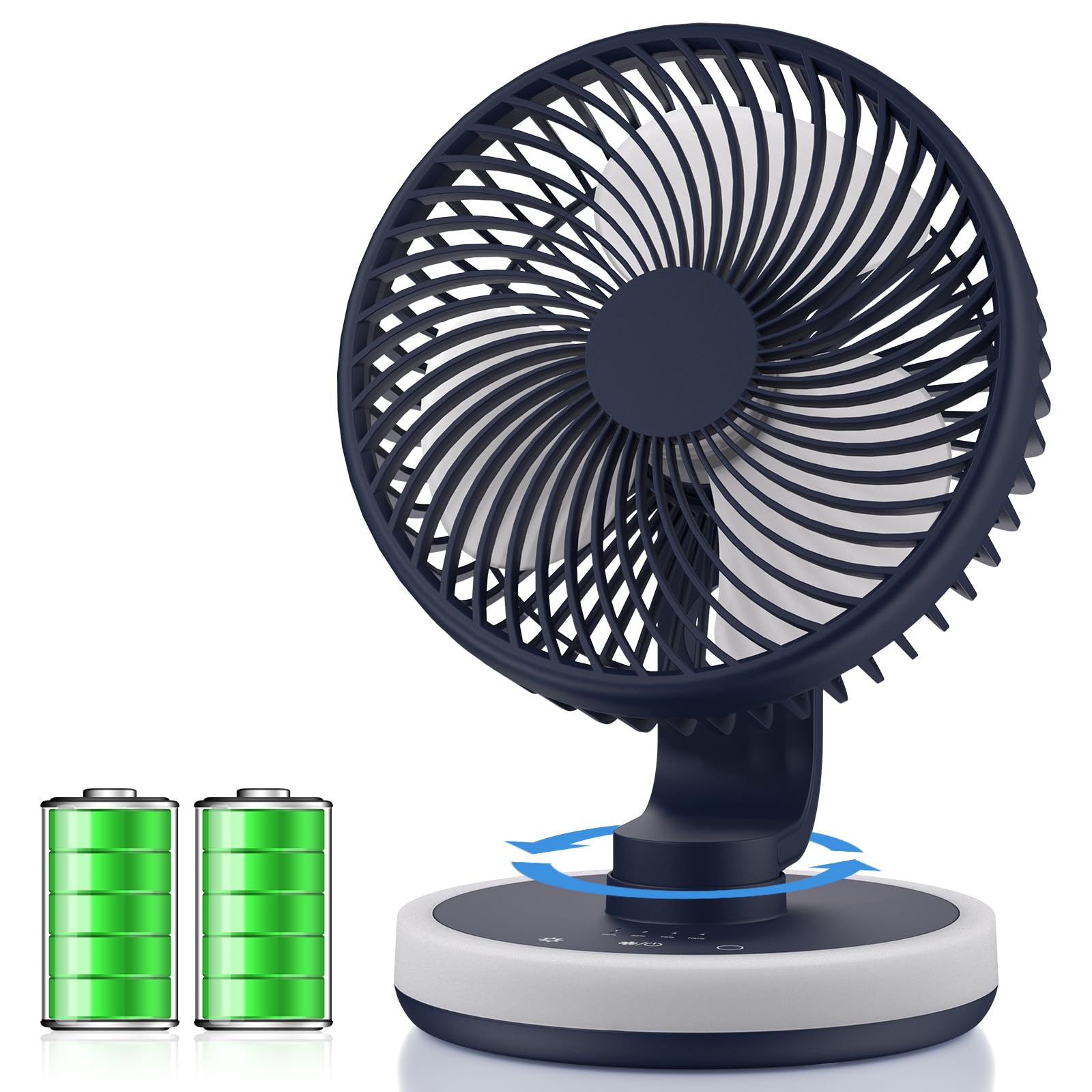 

для Night Tillmulya Компактний акумуляторний настільний вентилятор з автоматичною 4-швидкісною тихою LED потужним DC компактним USB міні-настільним вентилятором для та на вулиці [Новий]