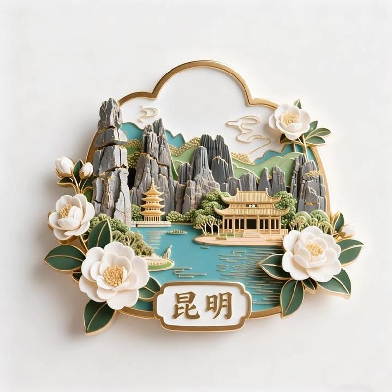 China Fridge Magnets Shanghai Souvenirs Tianjin Songshan Hongkong Chengdu Laojunshan Sanya Fridge Stickers Birthday Gifts