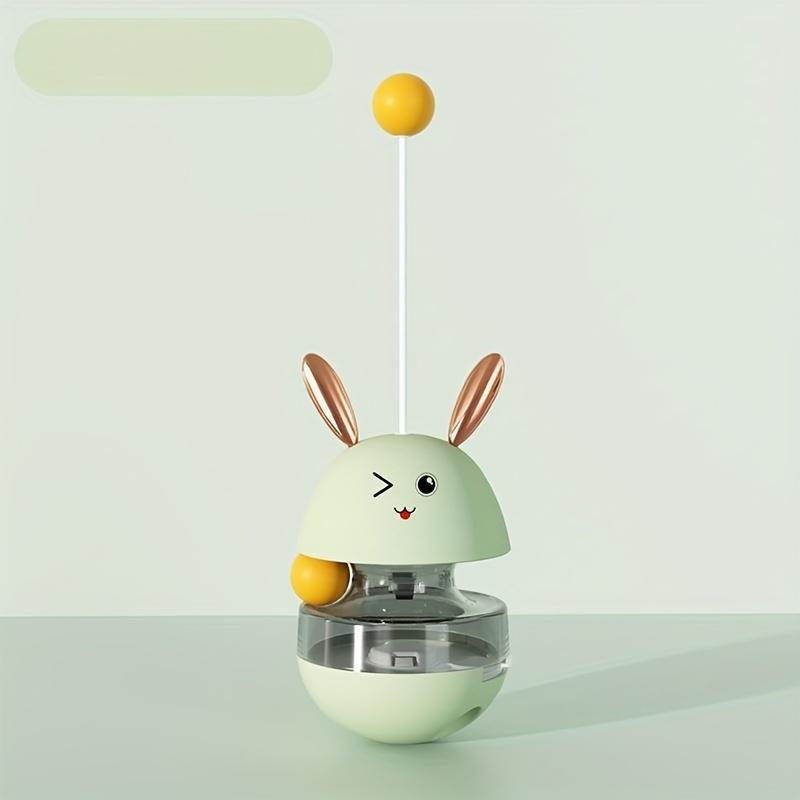 

Игрушка для домашних животных без батареек — интерактивный диспенсер и стакан для лакомств в форме кролика для средних пород зелёный