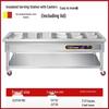 Stainless Steel Mobile Food Warming Table with Casters - Insulated Hot Dish Serving Cart