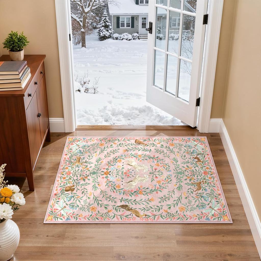 Vine Patterned Door Mats Floral and Animal Patterned Floor Mats Soft and Durable Home DecorCarpets for Bedrooms and Living Rooms