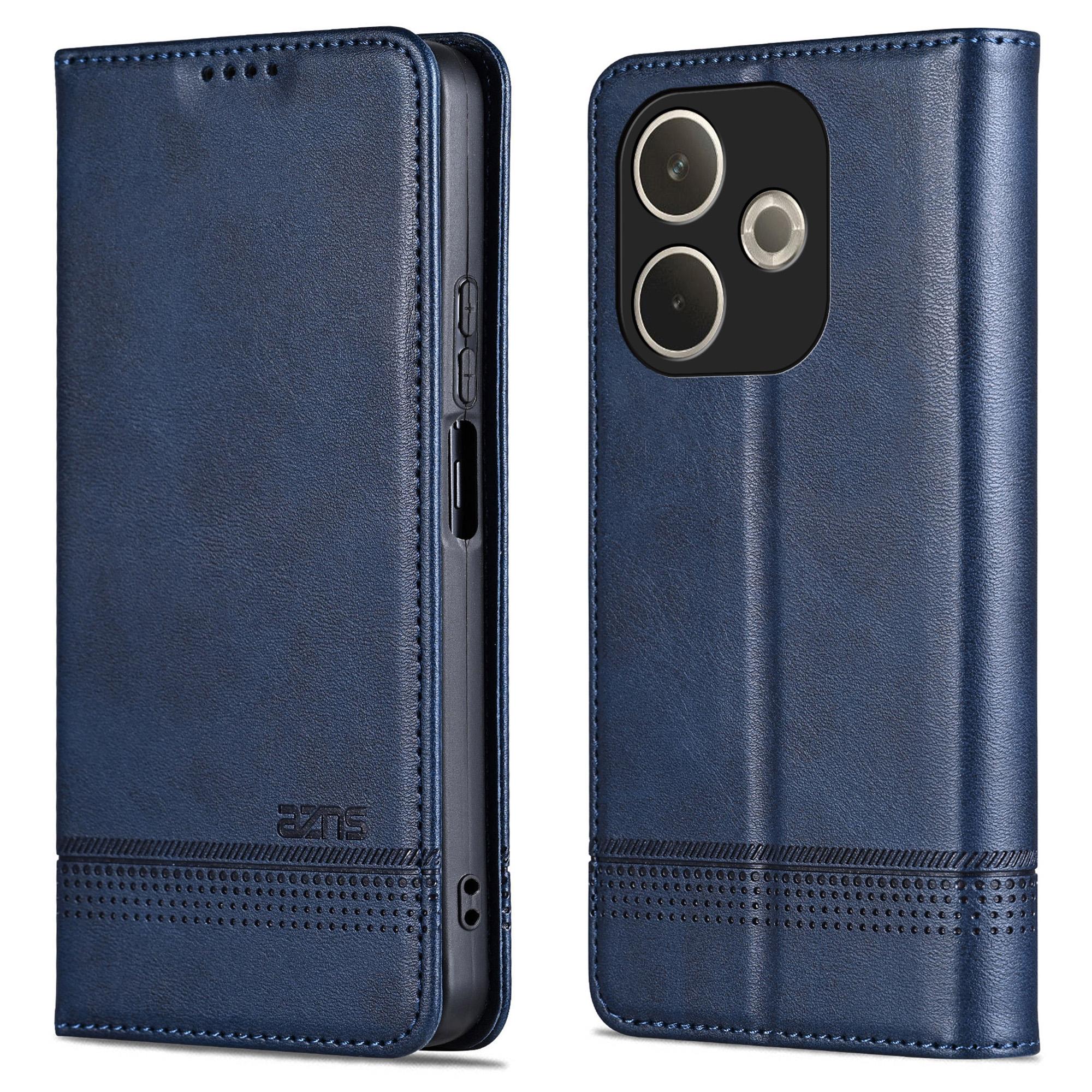 

AZNS For Oppo A5 Vitality Edition/A5 Pro 5G Case Cowhide Texture PU Leather Wallet Phone Cover Blue