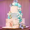 Blaue Kuchenaufsatzkugeln Cupcake-Aufsätze Backdekorationen Weiß Gold DIY Kucheneinsatz-Aufsätze Babyparty Junge Geburtstagsfeier Dekor