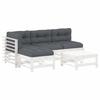 Salon de jardin - Maison Exclusive - Pin massif - 5 pièces modulable - Coussins anthracite