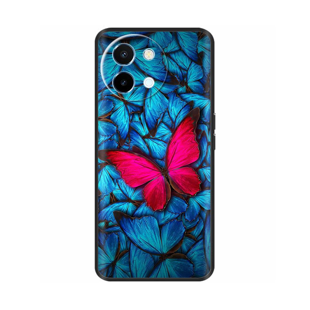 For Vivo Y38 5G Phone Case Painted Soft Black TPU Silicone Bumper For Vivo Y38 Y200i Y200t T3x Protective Back Cover Cases Capas