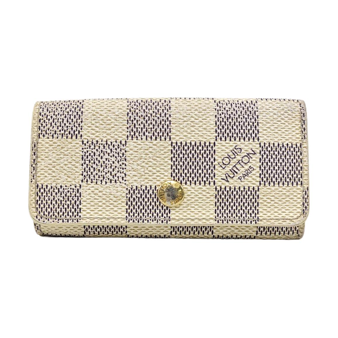 [Pre-Owned] Checkered Long Canvas Key Pouch - Good #1AUVQ9Q ONE SIZE