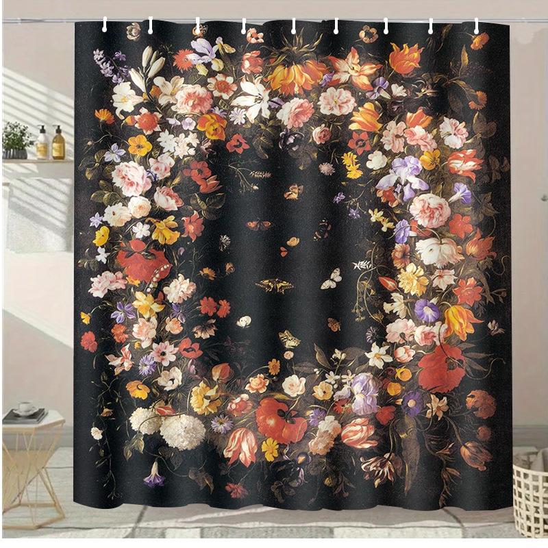 A Variety Of Fruits Washable Dirt-Resistant Shower Curtain Shower Head Waterproof Polyester Bath Curtain For Home Decor