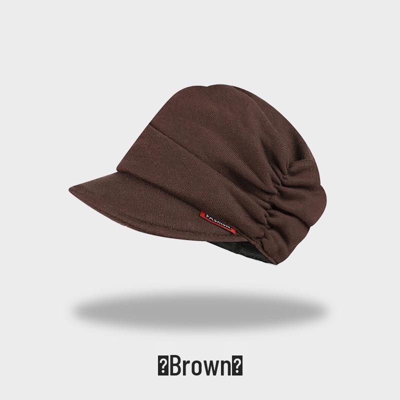 

Korean Style Women s Cotton Beret - Autumn/Winter Fashion for Large Head Circumference One Size кавовий
